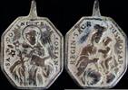 RELIGIOUS MEDALS  Religious medal XVI-XVII centuries, S. Domingo Soriano / V. Rosario, 45X33 mm. VF