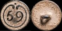 MILITARY BUTTONS  Button Military French, Regiment 59, Napoleonic Wars - 16 mm. VF