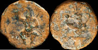 IBERIAN PUNIC REPUBLICAN  Ancient Hispania - Ebusus (Ibiza) Ae 1/4 Calco - 15 mm / 2.53 gr. VF