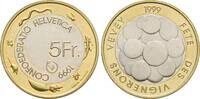 Schweiz: 5 Franken Probe Fete des Vignerons 1999 BU (MS65-70)