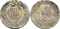 Baden: 12 Kreuzer mit HOCHB !!. Sehr selten ! 1747 CB-C Karl Friedrich, 1738-1806: VF Henkelspur