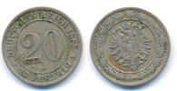 Kaiserreich: Kleinmünzen. 20 Pfennig 1888 D VF