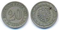 Kaiserreich: Kleinmünzen. 20 Pfennig 1888 F VF Stempelfehler