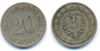 Kaiserreich: Kleinmünzen. 20 Pfennig 1888 J VF