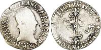 Frankreich: 1/4 Franc La Rochelle 1587 Heinrich III, 1574-1589: s / VF