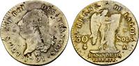 Frankreich: 30 Sols Paris 1791 A Constitution, 1791-1793: VF Schrötlingsfehler