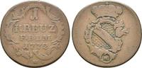 Baden: 1 Kreuzer 1772 W Carl Friedrich, 1738-1811: VF