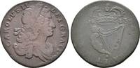 Irland: Kupfer Halfpenny 1683 Charles II, 1645-1685: VF / VF-s