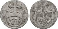 Sachsen Weimar Eisenach: 6 Pfennig unedierte variante 1760 FS Anna Amalia, 1758-1775: VF Prägeschwächen