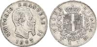 Italien: 1 Lira Turin 1863 T Vittorio Emanuelle II, 1861-1878: VF