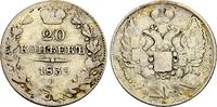 Russland: 20 Kopeken St. Petersburg 1839 Nikolaus I, 1825-1855: ss-s