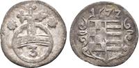 Sayn Wittgenstein Hohenstein: 3 Pfennig 1622 Gustav, 1657-1701: VF sehr selten !!
