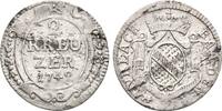 Baden Durlach: 2 Kreuzer 1742 Karl Friedrich 1738-1746 VF etwas Schrötlingsfehler