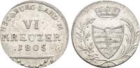 Sachsen Coburg Saalfeld 6 Kreuzer 1805 Franz Friedrich Anton 1800-1806 VF+