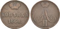 Russland 1 Kopeke 1860 BM Alexander II.1855-1881 VF Warschau