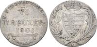 Sachsen Coburg Saalfeld: 6 Kreuzer 1805 L Franz, 1800-1806: VF