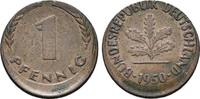 1 Pfennig Fehlprägung stark dezentriert 1950 BRD:  vz