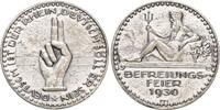 Weimarer Republik: Versilberte Bronzemedaille Rheinlandräumung 1930 EF