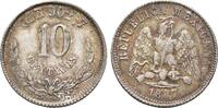 Mexiko: 10 Centavos Guanajuta 1887 GoR BU, hübsche Patina