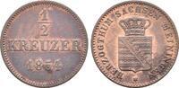 Sachsen Meiningen: 1/2 Kreuzer 1854 Bernhard Erich Freund, 1803-1866: EF