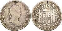 Peru: 2 Reales Lima 1812 JP Ferdinand VII, 1808-1822: VF gestopftes Loch