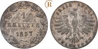Frankfurt Stadt: 1 Kreuzer 1857 AU Patina