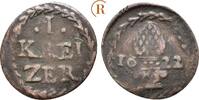Augsburg Stadt: Kipper Kupfer 1 Kreuzer 1622 VF