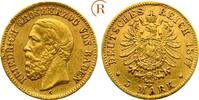 Kaiserreich: Baden: 5 Mark GOLD 1877 G Friedrich I, 1856-1907: VF Stempelfehler