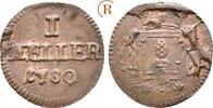 Augsburg Stadt: 1 Heller 1780 VF-EF interessanter Stempelfehler