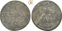 Frankfurt Stadt: 1 Pfennig 1805 VF grüne Patina, Fundstück