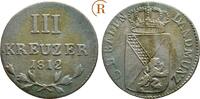 Baden: 3 Kreuzer 1812 Carl Ludwig Friedrich, 1811-1818: VF+