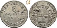 Sachsen Meiningen: 6 Kreuzer 1835 L Bernhard Erich Freund, 1803-1866: EF kleiner Schrötlingsfehler