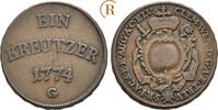 Augsburg Bistum: 1 Kreuzer Münzstätte Günzburg Clemens Wenzel, 1768-1803: -