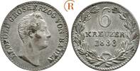 Baden: 6 Kreuzer 1833 Karl Leopold Friedrich, 1830-1852: EF