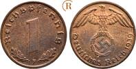 Drittes Reich: 1 Reichspfennig 1939 F CH UNC Patina