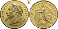 Frankreich: Bronzemedaille auf die Weltausstellung im Paris 1867 Napoleon III, 1852-1870: VF vergoldet