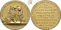 Mannheim Stadt: Vergoldete Bronzemedaille Hundeausstellung 1900 AU