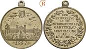 Dresden Stadt: Versilberte Bronzemedaille Gartenbau Ausstellung 1887 AU