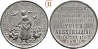 Hamburg Stadt: Zinnmedaille Landwirtschaftliche Tier Ausstellung 1883 UNC-
