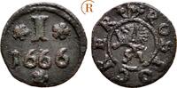 Rostock Stadt: 1 Pfennig 1666 VF