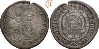 Habsburg: 6 Kreuzer Graz 1687 IAN Leopold I, 1657-1705: VF Schrötlingsfehler