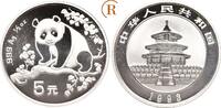 China: 5 Yuan Panda 1/2 Unze Feinsilber 1993 Proof