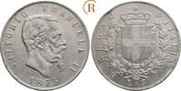 5 Lire Rom 1875 Italien Königreich: Vittorio Emanuelle II, 1861-1878: ss+ kleiner Randfehler