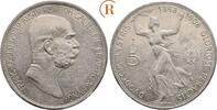 Habsburg: 5 Kronen auf das 60. Regierungsjubiläum 1908 Franz Joseph I, 1848-1916: UNC- , übliche Kratzer, kl. Randfehler