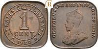 Straits Settlements Malaysia: 1 Cent 1920 CH UNC