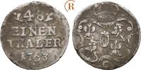 Sachsen: 1/48 Taler Grünthal 1763 C Friedrich August II, 1733-1763: VF