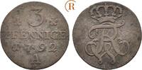 Preussen: 3 Pfennig Berlin 1792 A Friedrich Wilhelm II, 1786-1797: VF