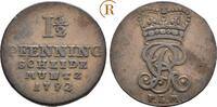 1 1/2 Pfennig 1792 PLM Braunschweig Calenberg Hannover: George III, 1760-1820: ss-vz seltenes Münzzeichen !!