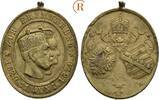 Preussen: Ovale Bronzemedaille auf die Goldene Hochzeit 1879 Wilhelm I, 1861-1888: VF-EF