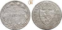 Nassau: 3 Kreuzer 1831 Wilhelm, 1816-1839: VF-EF